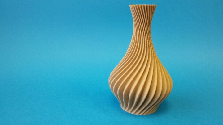 Colido 3d Printed Wood Filament Spiral Vase